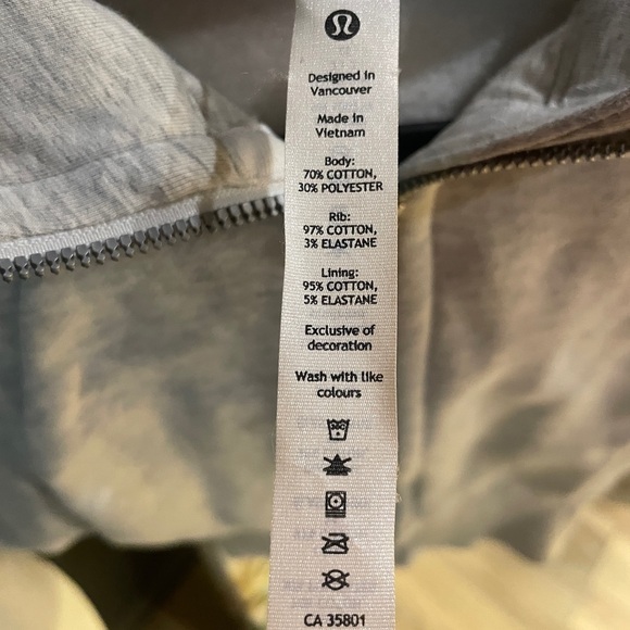 Lululemon Scuba Full-Zip Cropped Hoodie light grey sz 4 - Picture 6 of 10